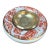 1970s Tommaso Barbi Ceramic and Brass Centerpiece Bowl With Red Marbleized Glaze For Sale