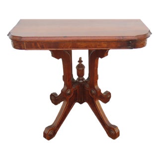Late 1800s Victorian Eastlake Carved Side Table 6883 For Sale