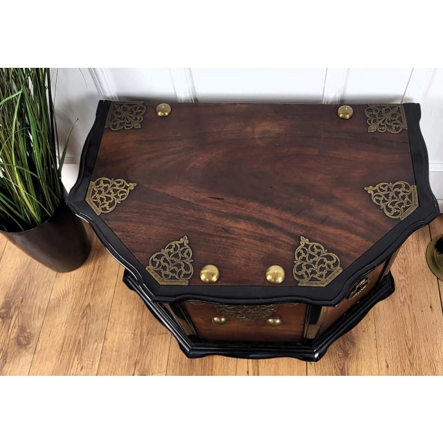 Gold Italian Brass Wood Chest Trunk, 1950s For Sale - Image 8 of 9