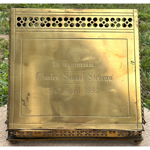 Victorian Missal Book Stand for your consideration. The stand measures approx. 12 inches tall, 13 1/2 inches wide, and 9...