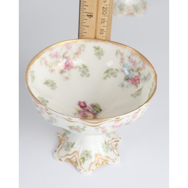 Early 20th Century Haviland Limoges France Hand-Painted Floral Footed Sherbet Dessert Cups - Set of 5 For Sale - Image 9 of 9