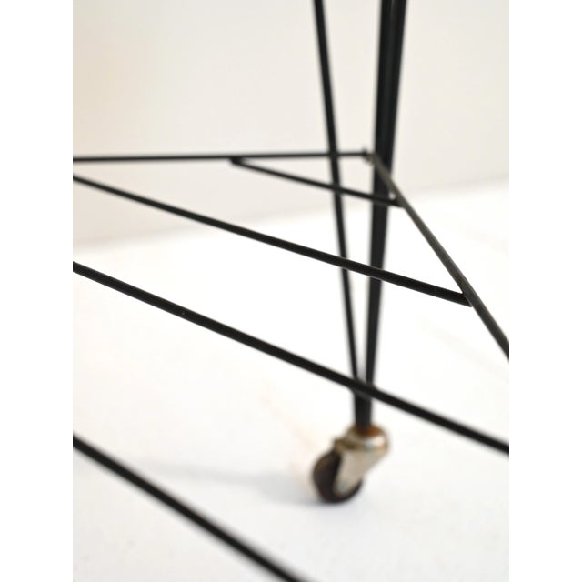 Wood Vintage Scandinavian Metal Structure Table, 1960s For Sale - Image 7 of 12