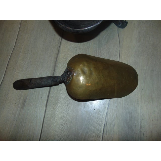 Black Pre-War Enameled Cast Iron and Brass Coal Stove For Sale - Image 8 of 12