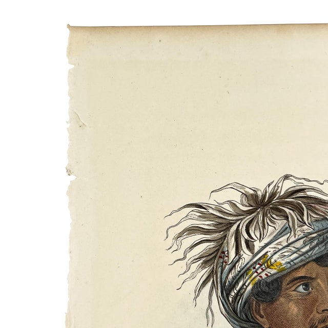 Antique Hand-Colored Engraving Tuch-Ee Cherokee Chief After Catlin C 1845 For Sale - Image 4 of 10