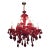3p Ruby Red Baroque Rococo Revival European Imprt Glass Chandelier Sconce Set For Sale