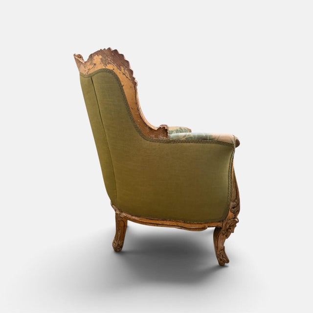 Modern Maximalist Carved Giltwood Armchair in Avant-Garde Daisy Meadow Floral For Sale - Image 4 of 10