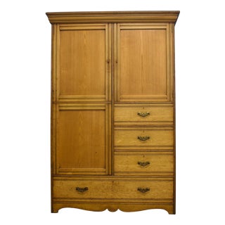 Edwardian Ash Compact Combination Wardrobe, 1900s For Sale