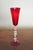 Ruby Red Mid 20th Century Italian Ruby Red Murano-Style Art Glass Flute With Twisted Gold Aventurine Stem For Sale - Image 8 of 8