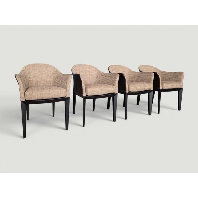 Normal Armchairs in Beechwood and Leather by Massimo Scolari for Giorgetti, Italy, 2006, Set of 4 For Sale - Image 3 of 18