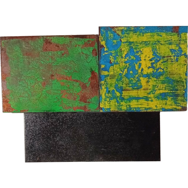 Contemporary Abstract Tempera, Aerosol on Metal "N 72" by Andre Debono For Sale - Image 4 of 8