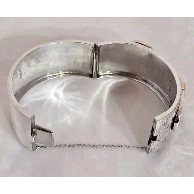 Antique Victorian Sterling Silver Aesthetic Belt Buckle Bangle, 1885 For Sale - Image 16 of 18
