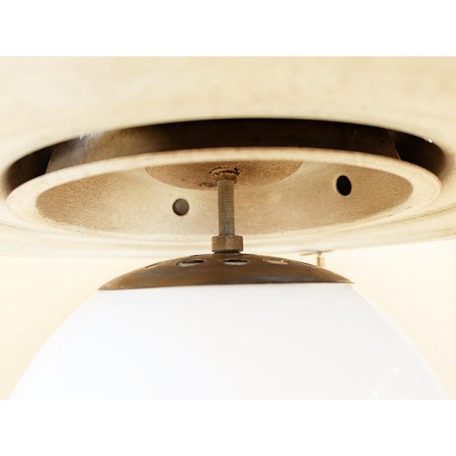 Opaline Glass and Brass Omega Ceiling Lamp by Vico Magistretti for Artemide, 1960s For Sale - Image 9 of 17