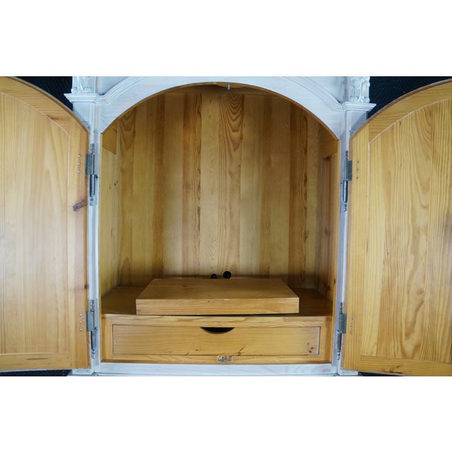 Vintage Link Taylor French Country Pickled Oak Tv Media Cabinet Armoire Hutch, Attributed For Sale - Image 15 of 18