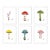 Mushroom by Lia Burke Libaire in White Frame, Small Art Prints, Set of 6 For Sale - Image 9 of 9