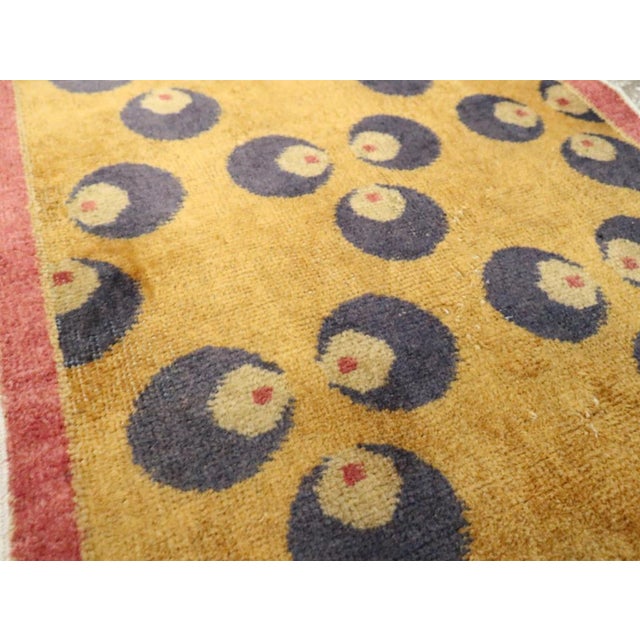 Art Deco Galerie Shabab Collection Mid-20th Century Turkish Anatolian Deco Throw Rug For Sale - Image 3 of 7