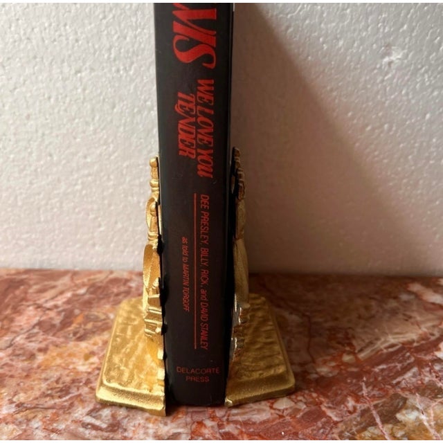 1920s Antique Bronze Gilded Bookend Sailing Boat 1803 Galleon Time of Elizabeth Stamp For Sale - Image 5 of 10