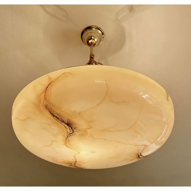 Art Deco Pendant Light in Pink Amber Glass, 1930s For Sale - Image 10 of 18