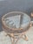 Boho Chic pair of Japanses fish traps now stands handcrafted in bamboo and rattan with glass tops .
