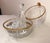 This vintage handmade gilt brass and cut crystal caviar egg bar set is a luxurious and elegant addition to any dining set....