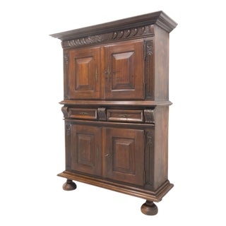 Late 19th Century Gothic Revival Spanish Oak Cabinet, 1890s For Sale