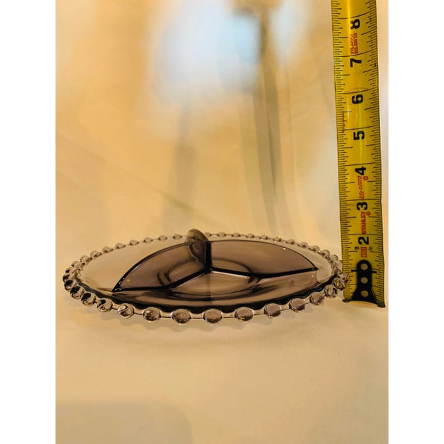 Early 20th Century Lavender Glass Candlewick Serving Dish For Sale - Image 10 of 11