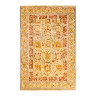 Mogul, One-of-a-Kind Hand-Knotted Area Rug - Ivory, 6' 0" x 9' 1" For Sale