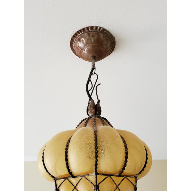1940s Venetian Blown Glass Scavo Lantern For Sale - Image 11 of 12