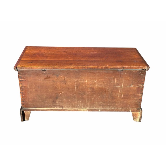 Antique Queen Anne Pennsylvania Walnut Dovetailed Blanket Chest With Iron Hinges For Sale - Image 12 of 12