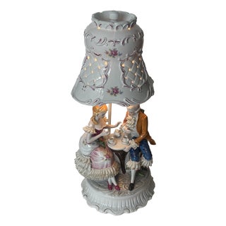 Vintage Italian Porcelain Table Lamp, 1970s For Sale