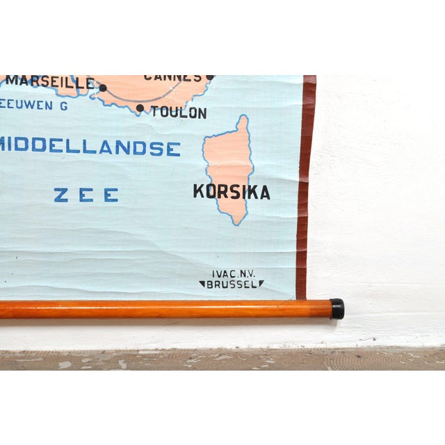 Painted Map of France, 1950s For Sale - Image 6 of 9