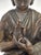 18thC Tibetan Bronze Lama Statue - Heavy 10oz Portrait Monk Dharmachakra Mudra For Sale - Image 10 of 18