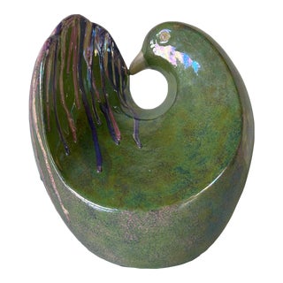Vintage Modernist Ceramic Bird Sculpture For Sale