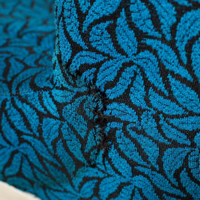 Space Age Lounge Chairs in Blue Pattened Upholstery, Former Czechoslovakia, 1970s, Set of 2 For Sale - Image 10 of 13