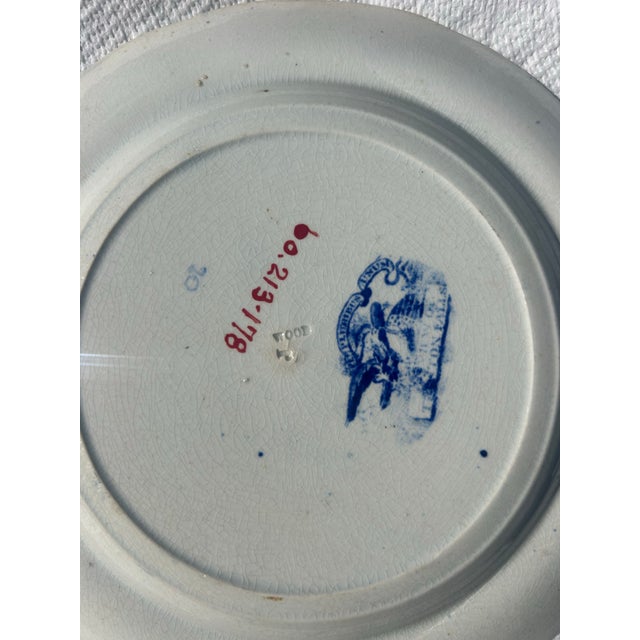 Antique Enoch Wood & Sons Trenton Falls Blue Transfer-Ware Plate, C. 1835 For Sale In New York - Image 6 of 7