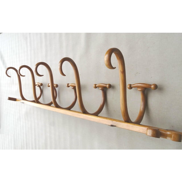 Wall-Mounted Coat Hook with Five Arms by Michael Thonet for Gebrüder Thonet, 1900 For Sale - Image 3 of 10