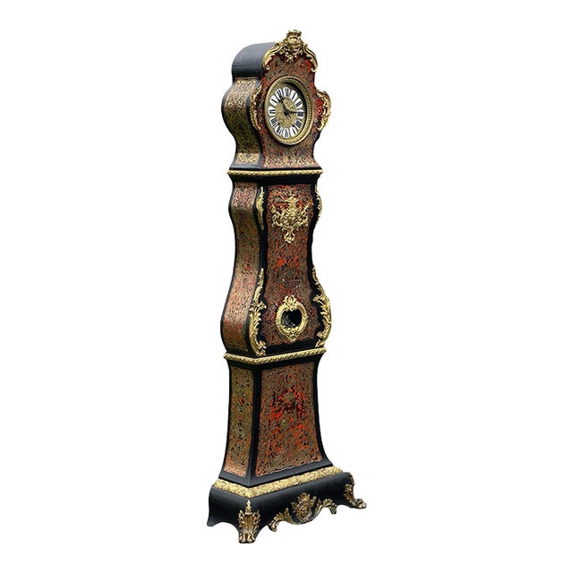 Antique French Napoleonic Boulle Marquetry Longcase Clock C. 1800 For Sale