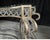 Late 20th Century Hollywood Regency Iron Glass Top Console Table With Scrollwork Legs and Crystal Beading For Sale - Image 5 of 10