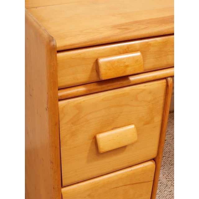 Champagne Mid 20th Century Rustic Maple Desk For Sale - Image 8 of 11