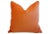 Chic Tangerine Orange Velvet Feather/Down Pillow 24" Square For Sale - Image 4 of 5