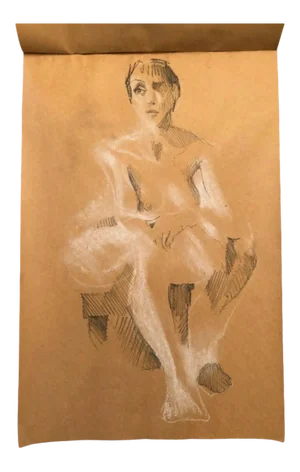 Vintage Figural Study Drawing