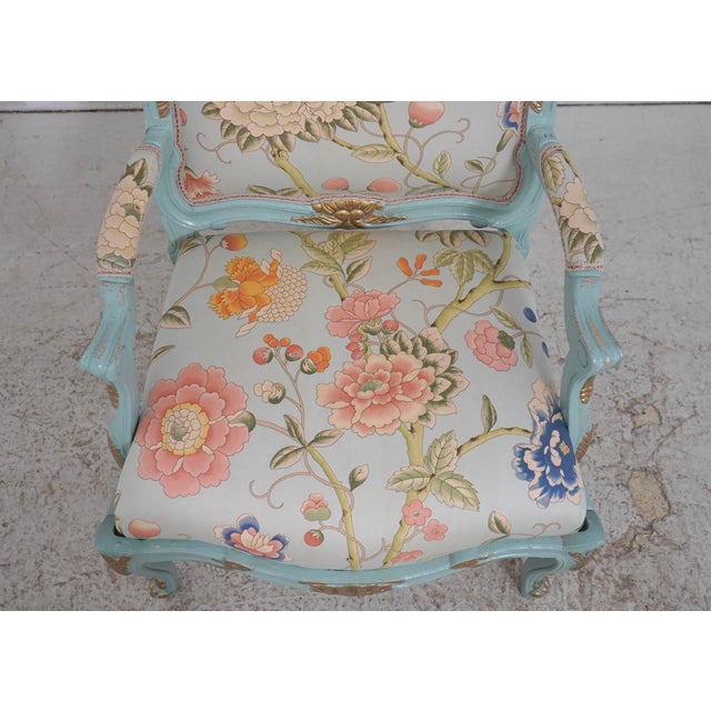 Pair of French Louis XV Style Fauteuil Armchairs For Sale - Image 10 of 18