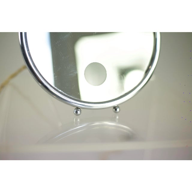 French Silver Illuminating Mirror, 1950s For Sale - Image 9 of 14