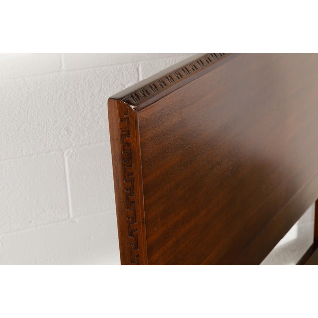 Taliesin' Mahogany Twin Sized Bed Headboard by Frank Lloyd Wright, 1955, Signed For Sale - Image 10 of 12