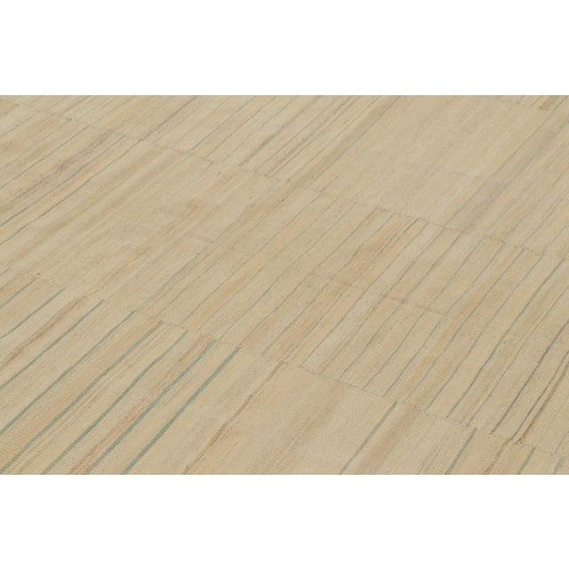 Rug & Kilim Vintage Striped Kilim in Beige-Brown and Cream Tones | Rug & Kilim For Sale - Image 4 of 8