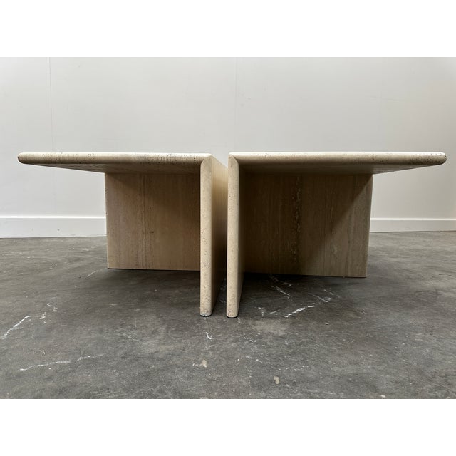 Modular Travertine Coffee Table, 1980s, Set of 4 For Sale - Image 9 of 14