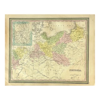 Prussia, Germany, Poland With Inset of Berlin Map by Cowperthwait, 1850 For Sale