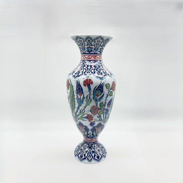 Handmade Ceramic Grand Palace Vase (50cm) Imperial Rumi Patterns and Mixed Florals Pedestal Urn Form For Sale - Image 12 of 12