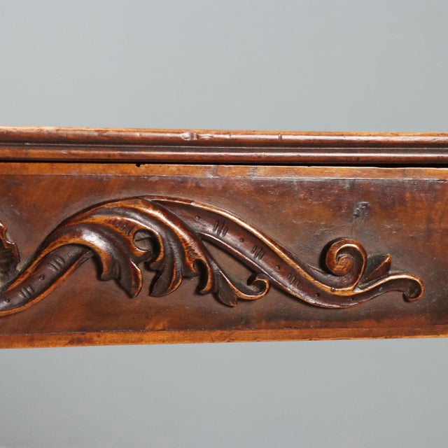 Small Antique Italian Side Table in Carved Walnut For Sale - Image 4 of 12
