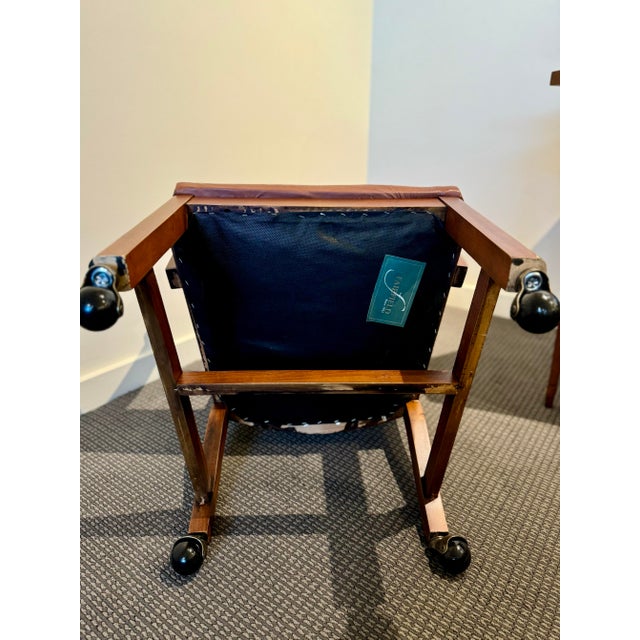 Vintage Fairfield Chair Company Phillips Leather Arm Chair on Casters For Sale - Image 12 of 12