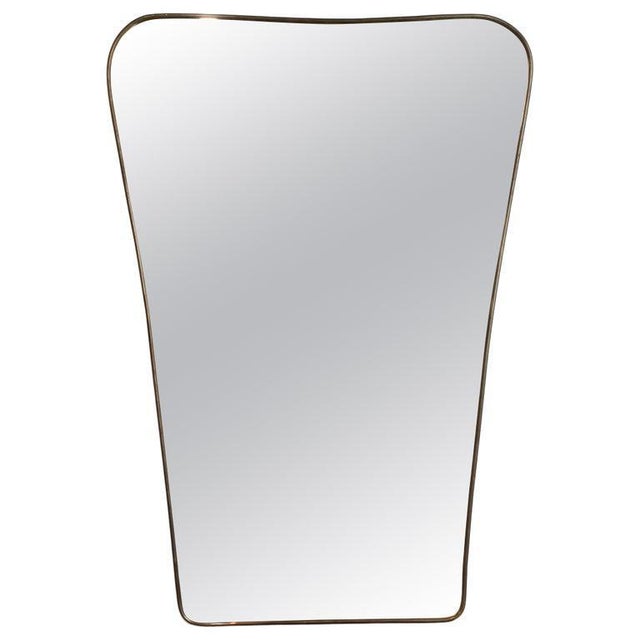 Vintage Italian Wall Mirror with Brass Frame, 1960s For Sale - Image 12 of 12